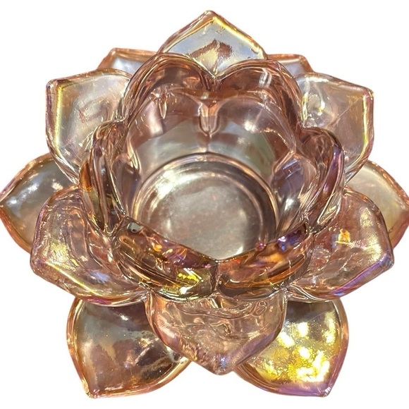 Partylite Mardi Gras tea light holder, and a pretty lotus flower tea light, EUC - Picture 8 of 9